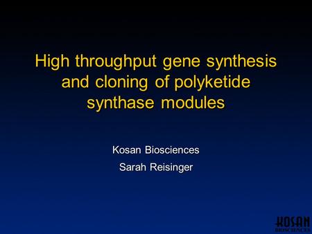 Kosan Biosciences Sarah Reisinger