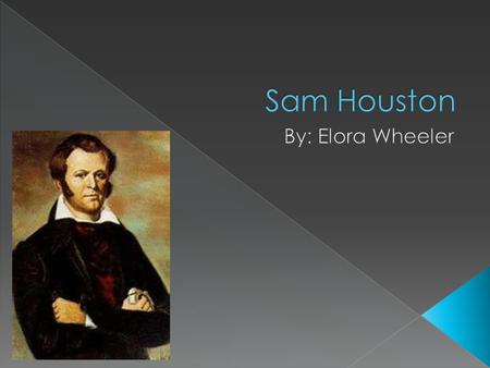  Born March 2,1793  Born in Rockbridge County, Virginia  Parents were Samuel and Elizabeth Houston  He was the 5 th of 9 children  Paxton Houston,