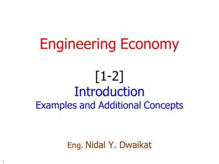 Example [1] Time Value of Money