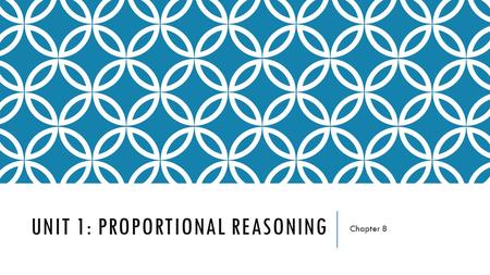 UNIT 1: PROPORTIONAL REASONING Chapter 8. 8.0 - REVIEW Rate  A measurement expressed in terms of another measurement  Km/h  Litres per second Equation.