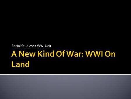 Social Studies 11 WWI Unit.  Germany knew they were facing a two-front war and had to develop a plan to defeat it.  Relied on two key assumptions: 