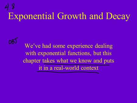 Exponential Growth and Decay