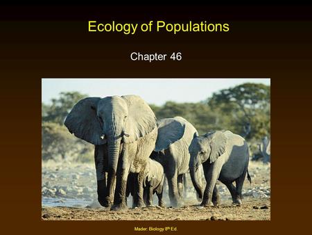 Ecology of Populations