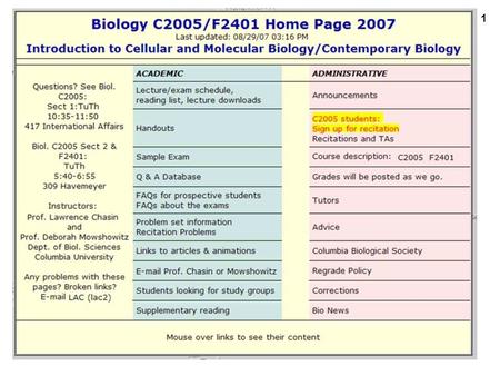 1. 2 Note to myself for Lec. 1: Web site is required reading (at least twice a week) Problem book Web lectures Exam topics, nature Email questions, Q&A.