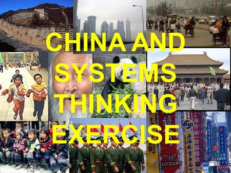 CHINA AND SYSTEMS THINKING EXERCISE.