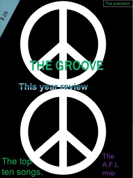$.25 The top ten songs. The president The A.F.L mvp.