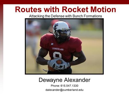 Routes with Rocket Motion Attacking the Defense with Bunch Formations