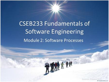 CSEB233 Fundamentals of Software Engineering