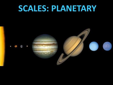 SCALES: PLANETARY. Andromeda Galaxy: 2 million light-years away Problem Problem for Astronomers: there is no sense of depth from looking at the sky. minutes.