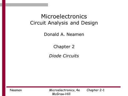 Microelectronics Circuit Analysis and Design