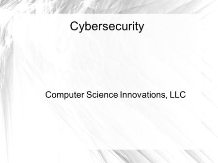 Cybersecurity Computer Science Innovations, LLC. Fingerprinting So, we have a file at the top level of a Web site. It is called robots.txt It specifies.