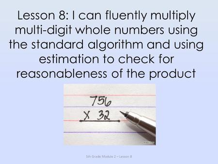 5th Grade Module 2 – Lesson 8