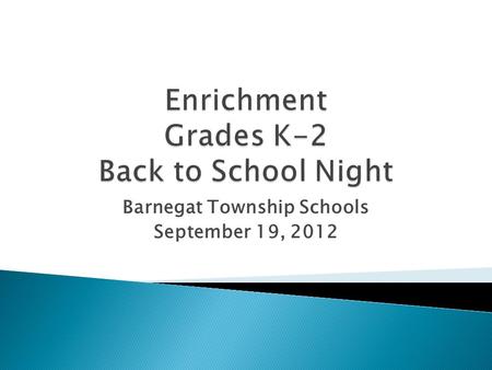 Barnegat Township Schools September 19, 2012.  Mr. Anthony Scotto ◦ Director of Curriculum & Instruction  Mr. Richard Czyz ◦ District Supervisor of.