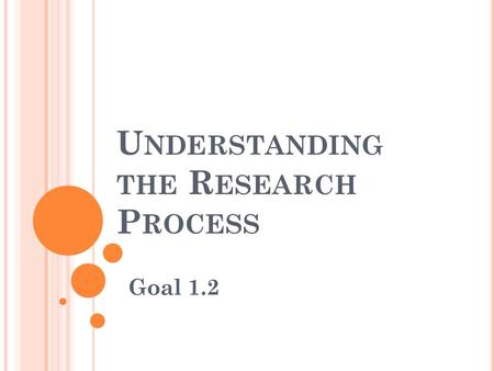 U NDERSTANDING THE R ESEARCH P ROCESS Goal 1.2. H OW DO P SYCHOLOGISTS P ROVE THEIR T HEORIES ??? You decide that you are going to prove that being an.