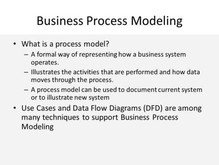 Business Process Modeling