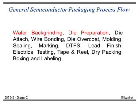 General Semiconductor Packaging Process Flow