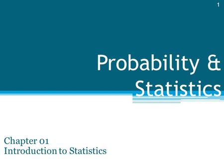 Probability & Statistics