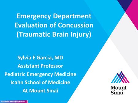 Emergency Department Evaluation of Concussion (Traumatic Brain Injury)