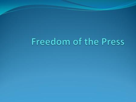 General Considerations In democratic states, the press plays an important role in holding public authorities (executive, legislative, judicial) accountable.