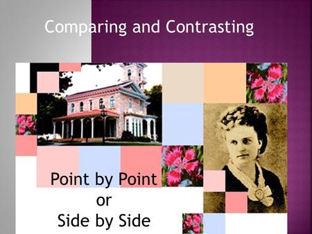 Comparing and Contrasting Point by Point or Side by Side.