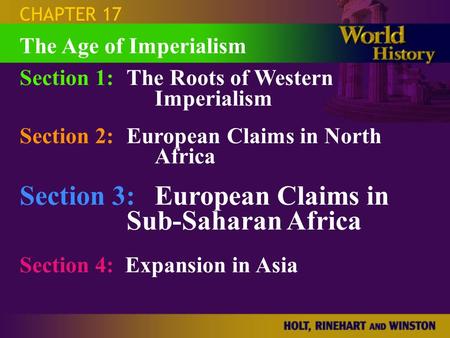 Section 3: European Claims in Sub-Saharan Africa