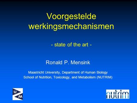 Voorgestelde werkingsmechanismen - state of the art -