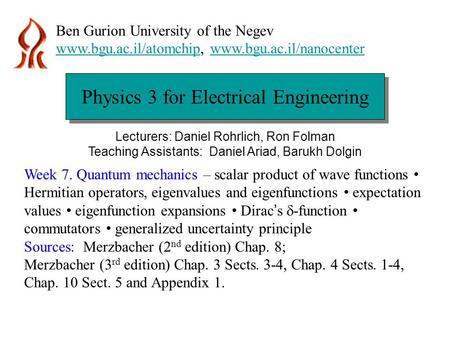 Physics 3 for Electrical Engineering