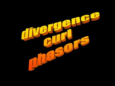 divergence  given a vector field, the divergence operation tells if there is a source or sink useful for relating electric fields to charges vector.