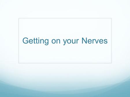 Getting on your Nerves. What a lot of nerve! There are about 100,000,000,000 neurons in an adult human. These form 10,000,000,000,000 synapses, or connections.