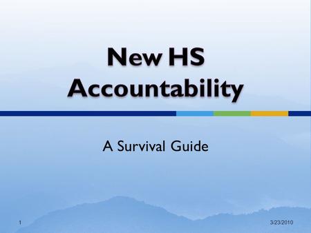 A Survival Guide 13/23/2010.  Today’s Presentation  Presenters & Support Personnel  Handouts  Questions  Follow-Up School Visits 3/23/2010 2.