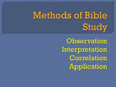 Observation Interpretation Correlation Application