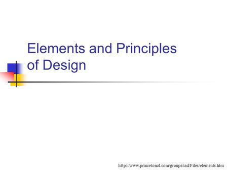 Elements and Principles of Design