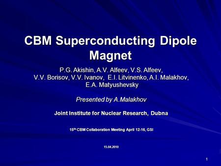 CBM Superconducting Dipole Magnet