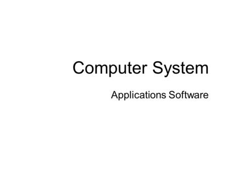 Applications Software