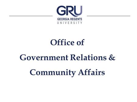 Office of Government Relations & Community Affairs.