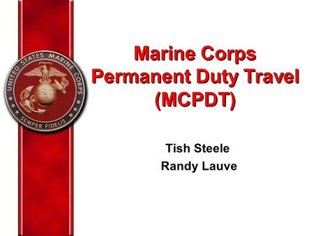 Marine Corps Permanent Duty Travel (MCPDT)