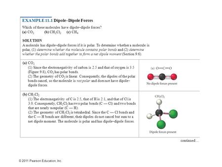 EXAMPLE 11.1 Dipole–Dipole Forces