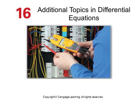 Additional Topics in Differential Equations