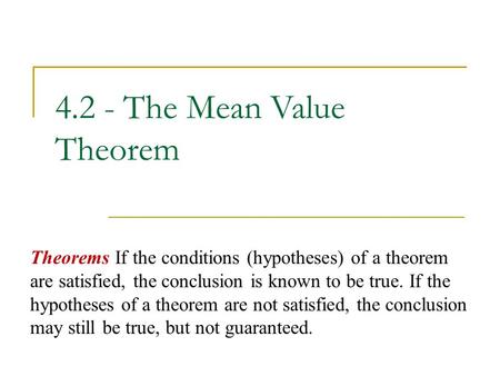 4.2 - The Mean Value Theorem