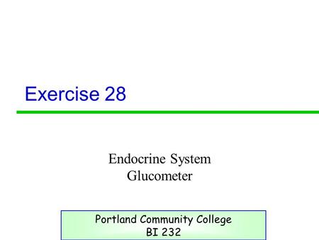 Endocrine System Glucometer