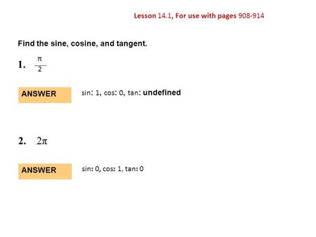 π Lesson 14.1, For use with pages