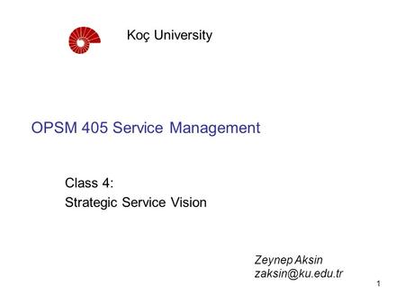 OPSM 405 Service Management