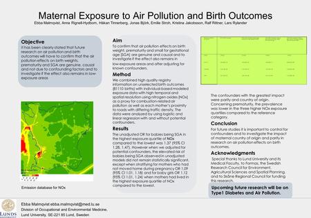 Ebba Malmqvist Division of Occupational and Environmental Medicine, Lund University, SE-221 85 Lund, Sweden Emission database.