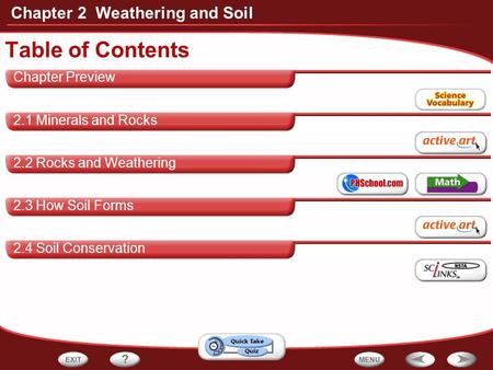 Table of Contents Chapter Preview 2.1 Minerals and Rocks