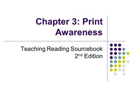 Chapter 3: Print Awareness