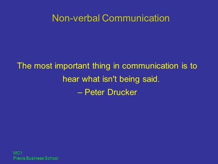 Non-verbal Communication