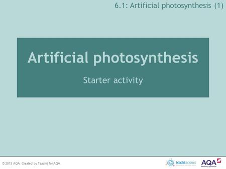 Artificial photosynthesis