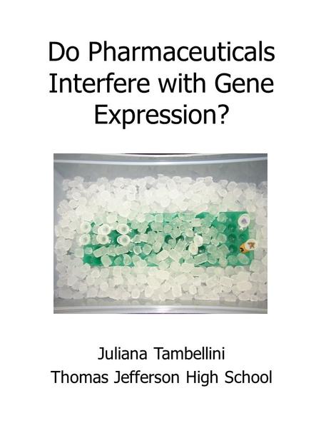 Do Pharmaceuticals Interfere with Gene Expression? Juliana Tambellini Thomas Jefferson High School.