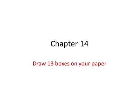 Chapter 14 Draw 13 boxes on your paper Probability & genetics Calculating probability of making a specific gamete is just like calculating the probability.