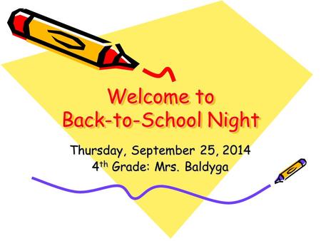 Welcome to Back-to-School Night